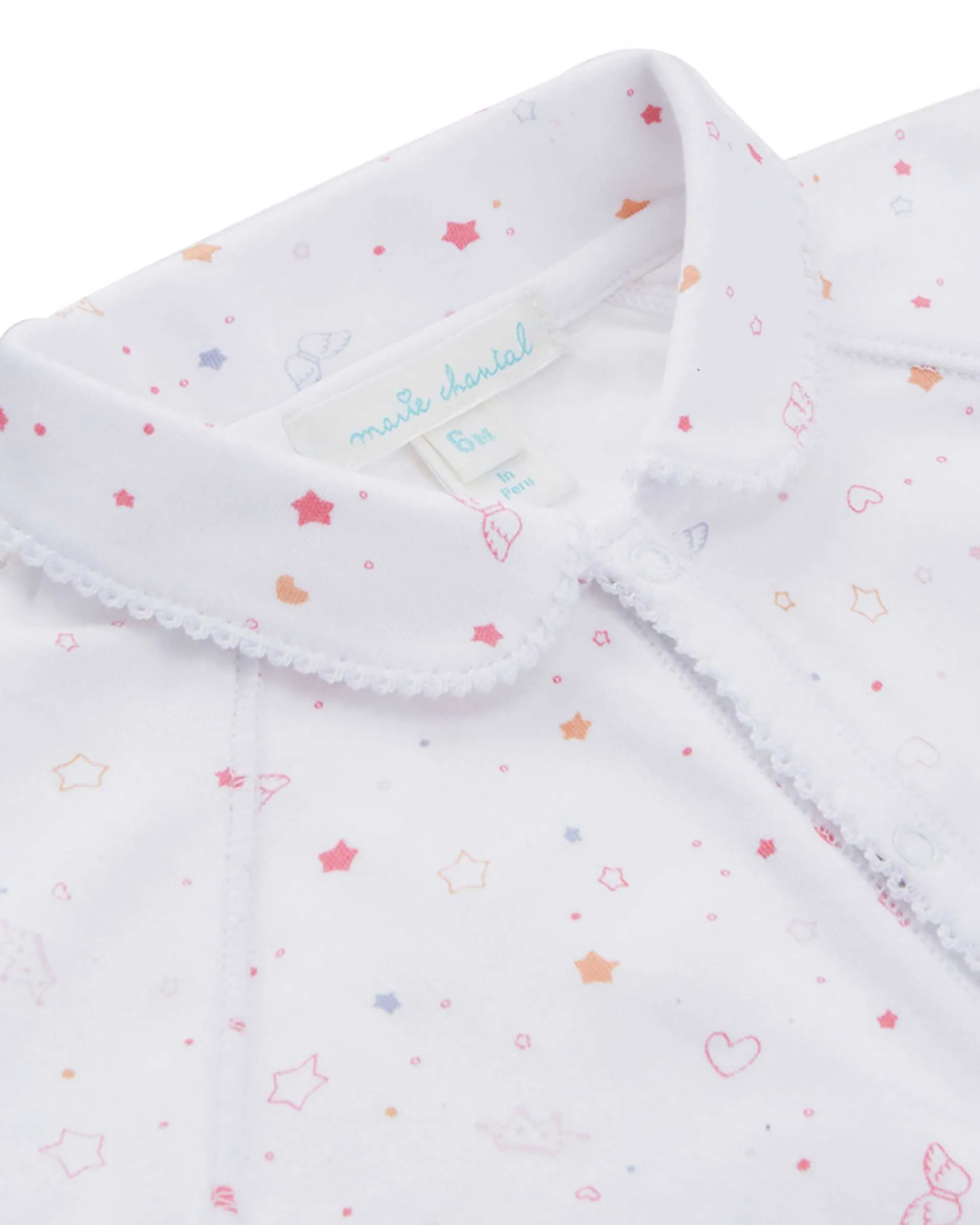 Star & Crown Sleepsuit With Mittens - Pink