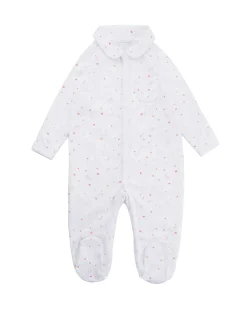 Star & Crown Sleepsuit With Mittens - Pink