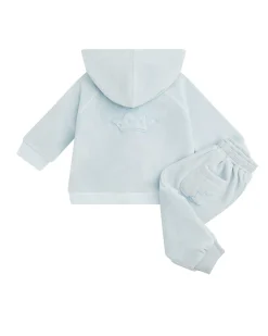 Tino Crown Velour Loungewear Set - Baby Dusty Blue