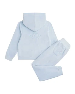 Tino Crown Velour Loungewear Set Child Dusty Blue