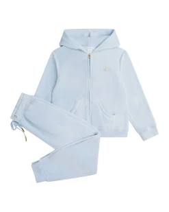 Tino Crown Velour Loungewear Set Child Dusty Blue